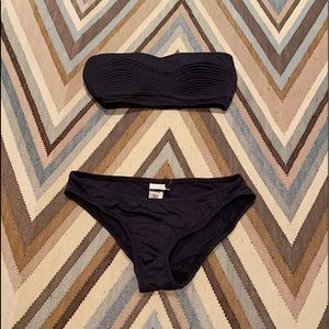 Malia Mills 2 piece dark purple/black bathing suit